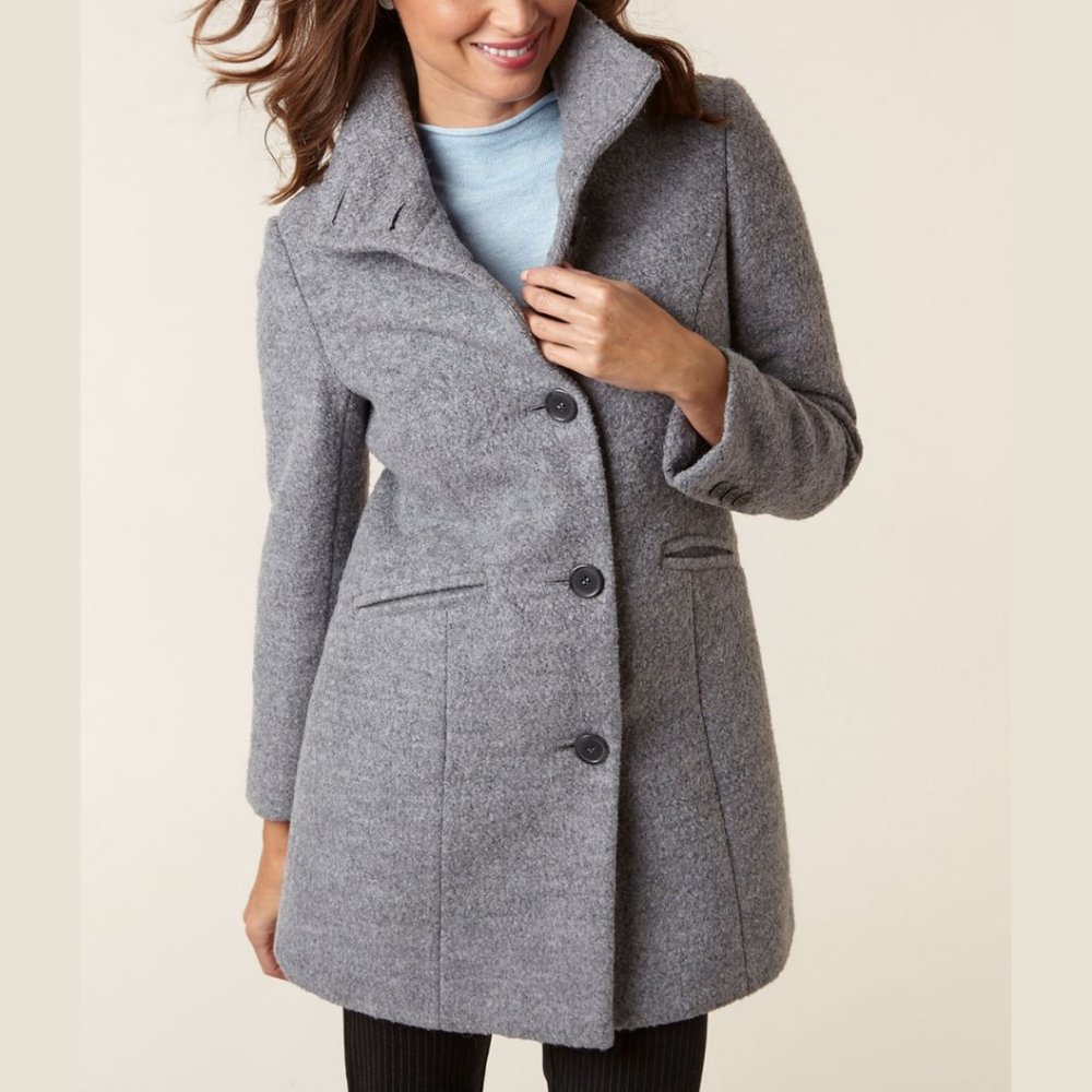 Petite Wool Blend Relaxed Fit Coat - size XXL / 18 - Picture 2 of 11